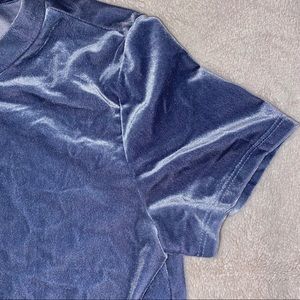 FOREVER 21 BLUE VELVET SHIRT